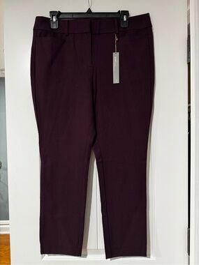NWT LOFT Women's Maroon Skinny Ankle Pants - Size 12 Petite
